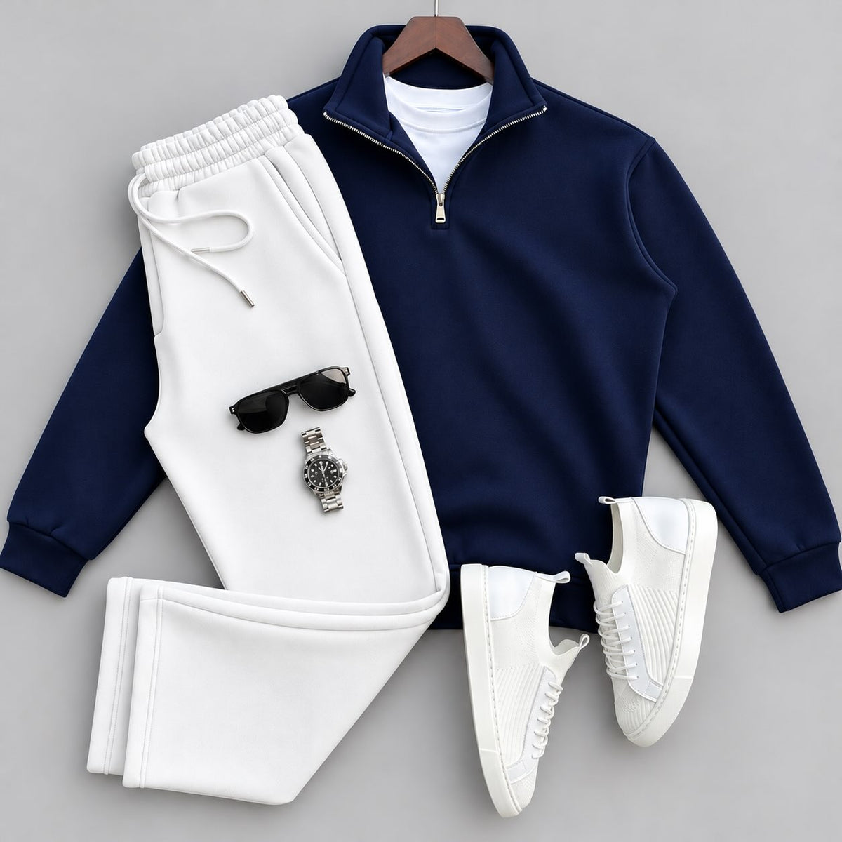 Men's Quarter-Zip Pullover & Pants Set