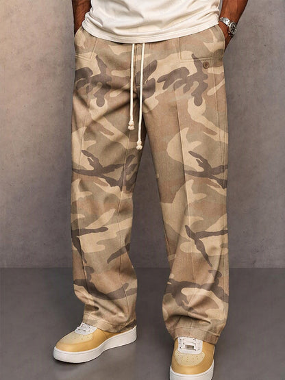 Casual Faux Denim Drawstring Pants