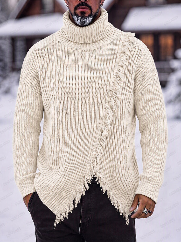 Vintage Raw Edge Turtleneck Sweater