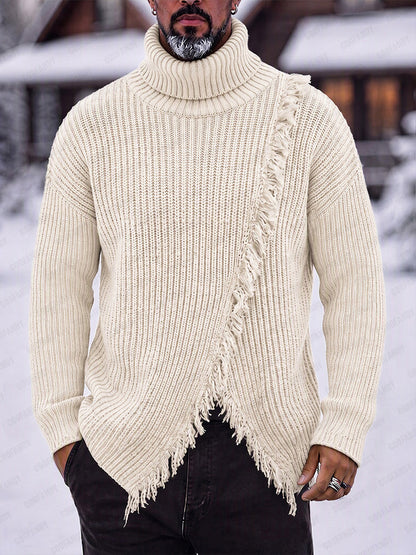 Vintage Raw Edge Turtleneck Sweater