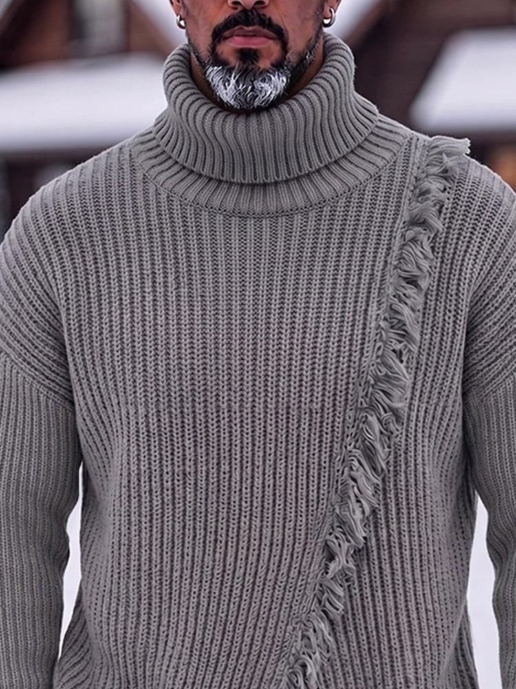 Vintage Raw Edge Turtleneck Sweater