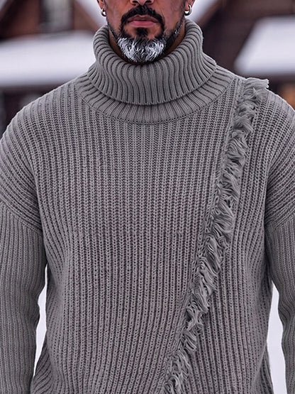 Vintage Raw Edge Turtleneck Sweater