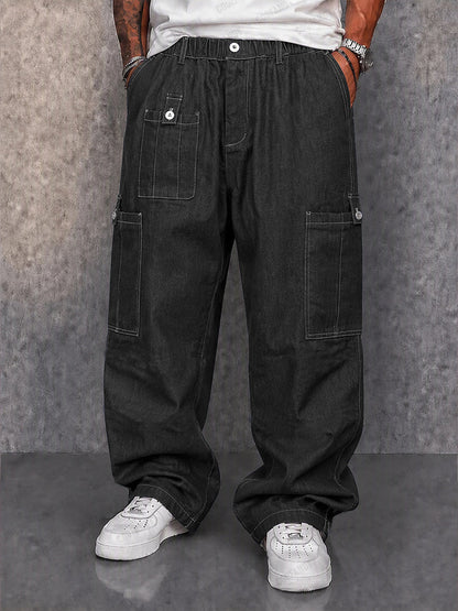 Casual Baggy Multi Pocket Denim-look Pants