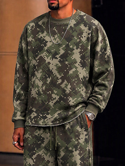Streetwear Camouflage Sweatshirt and Pants Set