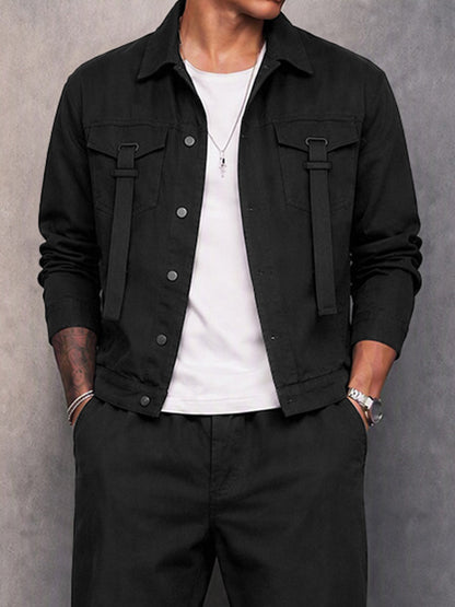 Cargo Style Button Front Jacket Matching Set
