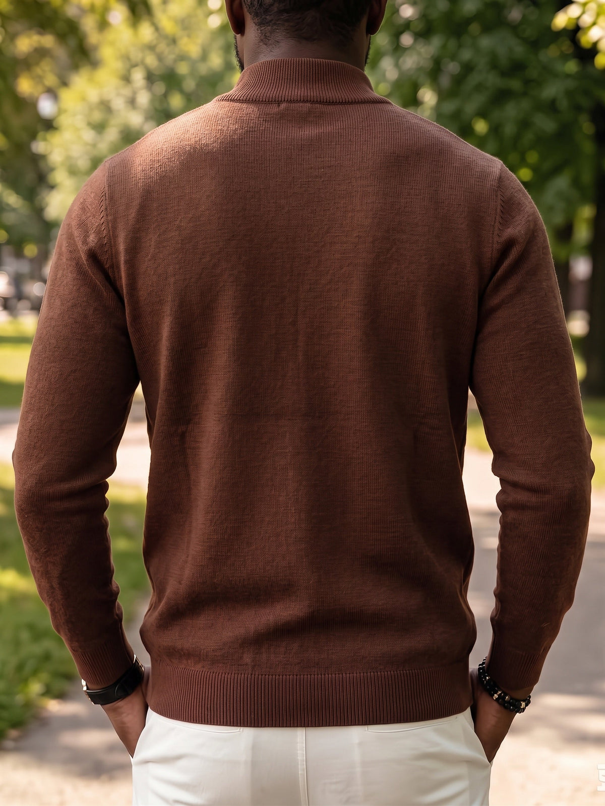 Full Zip Knit Cardigan Sweater Casual Stand Collar Knitted Jacket