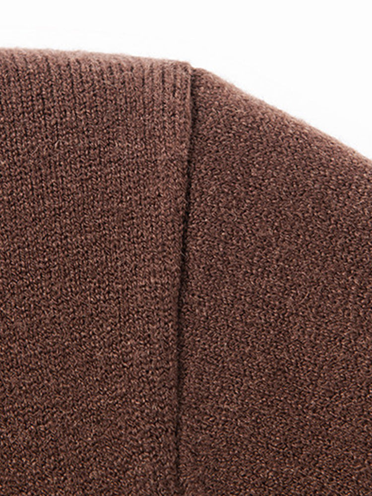 Full Zip Knit Cardigan Sweater Casual Stand Collar Knitted Jacket