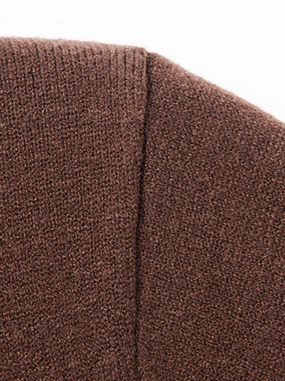 Full Zip Knit Cardigan Sweater Casual Stand Collar Knitted Jacket
