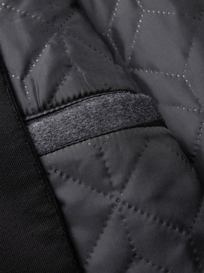 Faux Two-Piece Hooded Wool Blend Overcoat