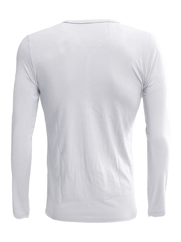 Casual Button Henley Long Sleeve Tee