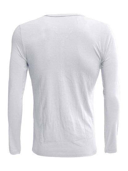 Casual Button Henley Long Sleeve Tee