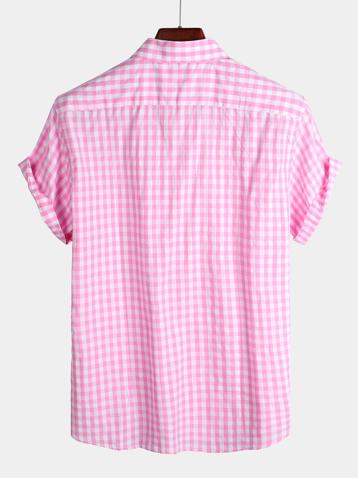 Men's Casual Solid Color Plaid Cotton Pocket Shirt