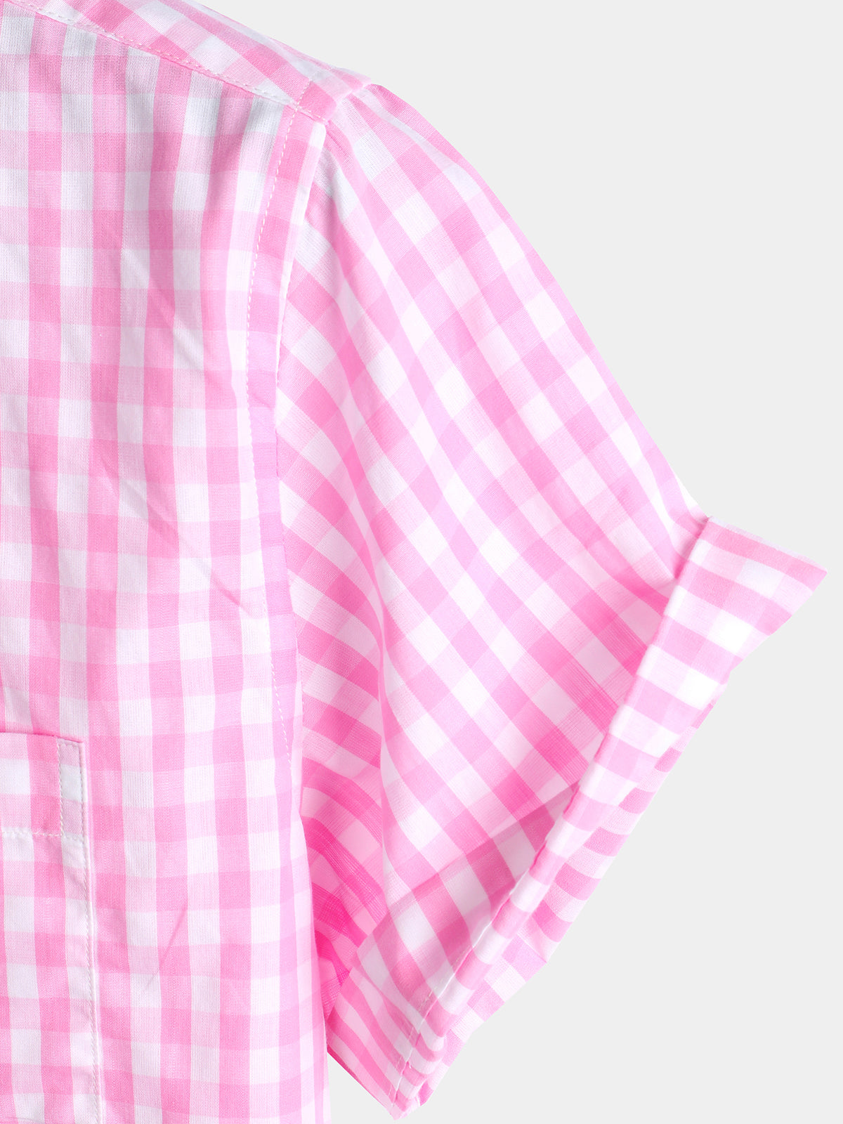 Men's Casual Solid Color Plaid Cotton Pocket Shirt