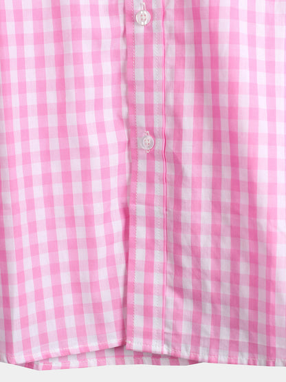 Men's Casual Solid Color Plaid Cotton Pocket Shirt