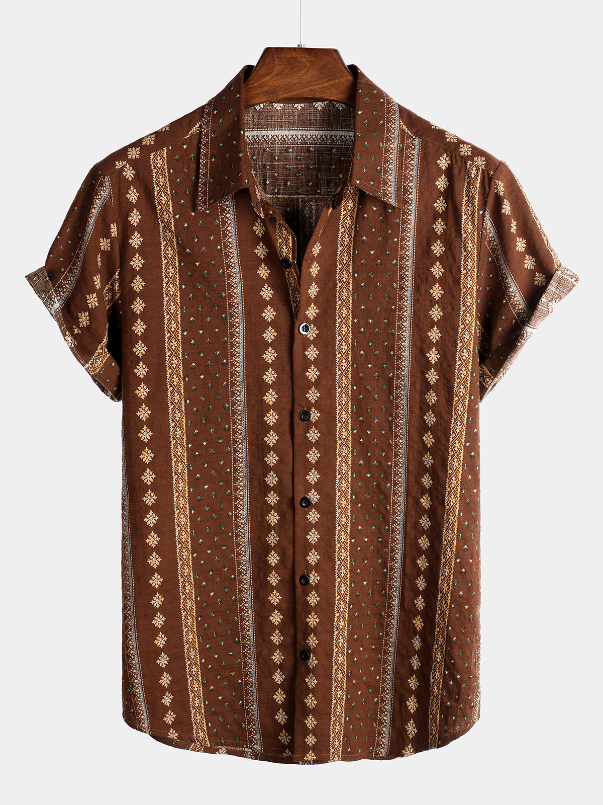 Men's Vintage Cotton Hawaiian Short Sleeve Shirt