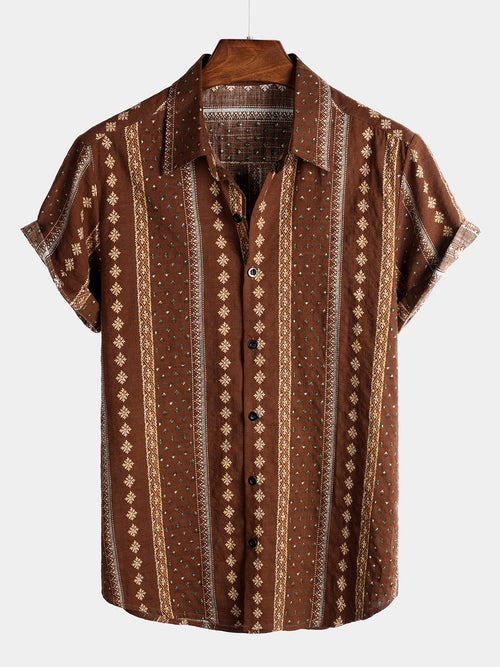 Men's Vintage Cotton Hawaiian Short Sleeve Shirt