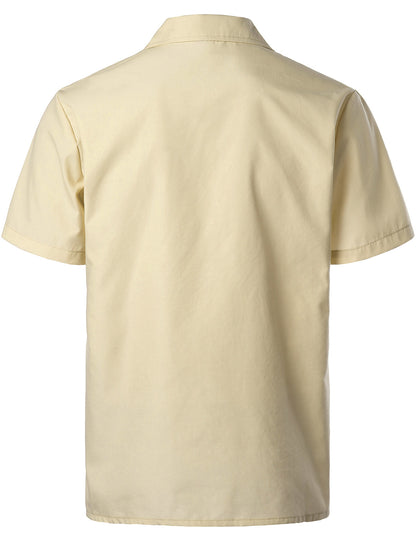 Men's Solid Color Cotton Short Sleeve Shirt