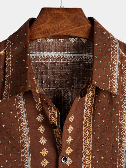 Men's Vintage Cotton Hawaiian Short Sleeve Shirt