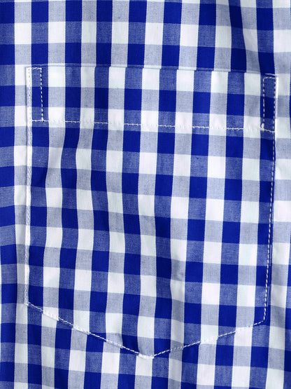 Men's Casual Solid Color Plaid Cotton Pocket Shirt