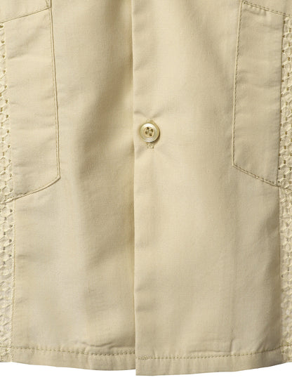 Men's Solid Color Cotton Short Sleeve Shirt