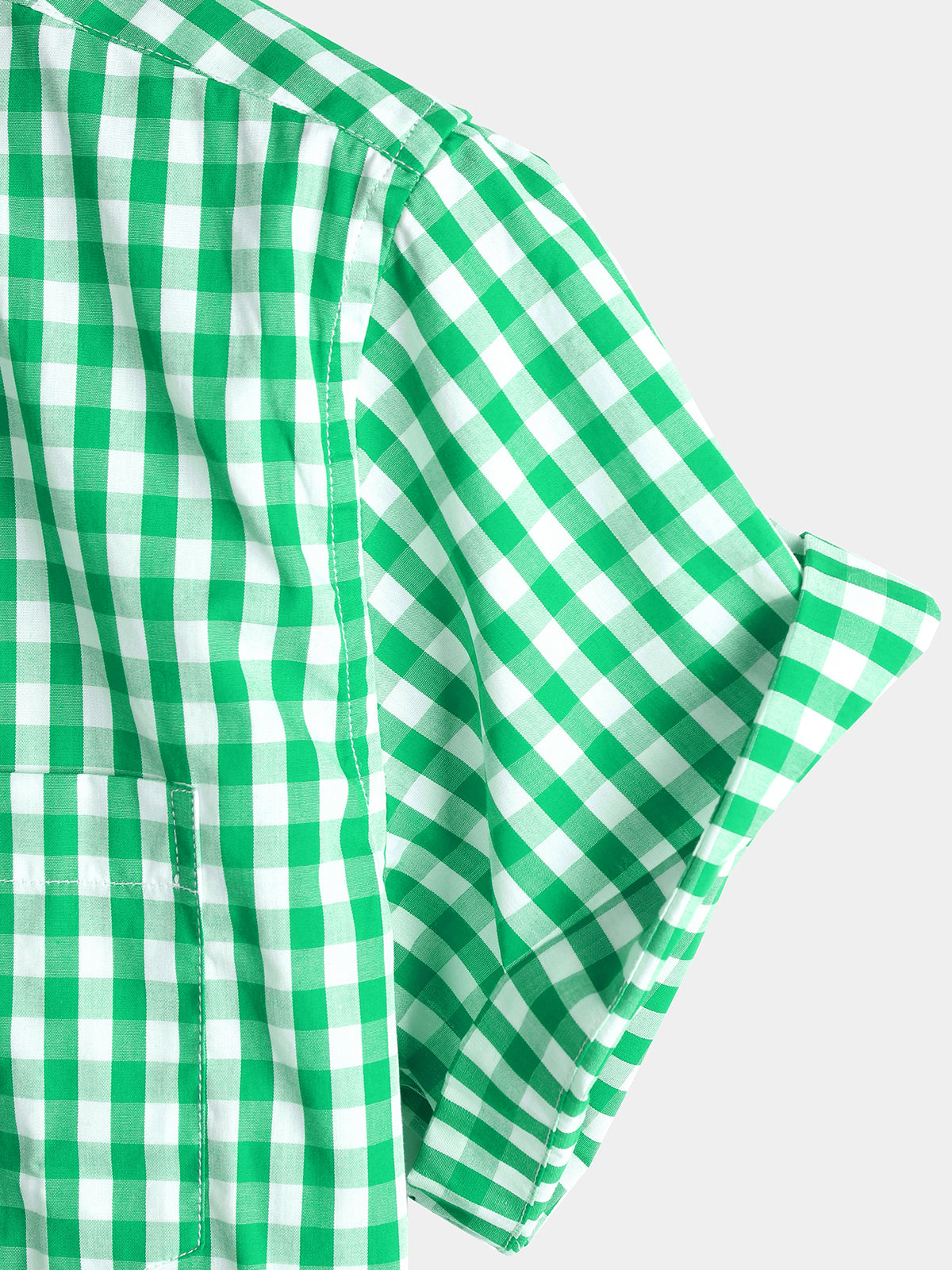 Men's Casual Solid Color Plaid Cotton Pocket Shirt