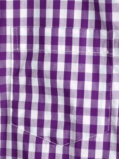 Men's Casual Solid Color Plaid Cotton Pocket Shirt