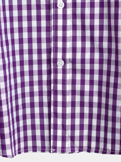 Men's Casual Solid Color Plaid Cotton Pocket Shirt