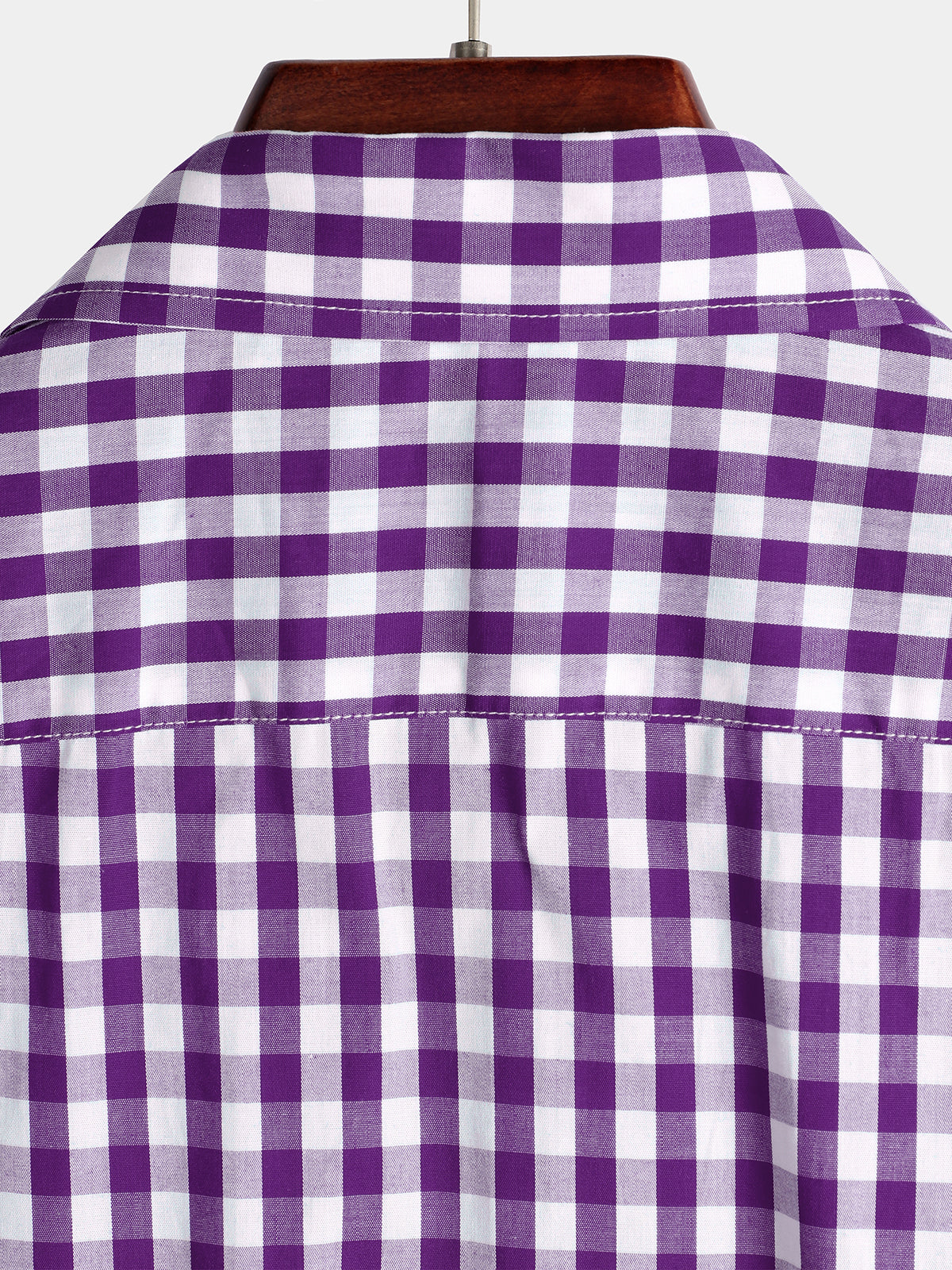 Men's Casual Solid Color Plaid Cotton Pocket Shirt