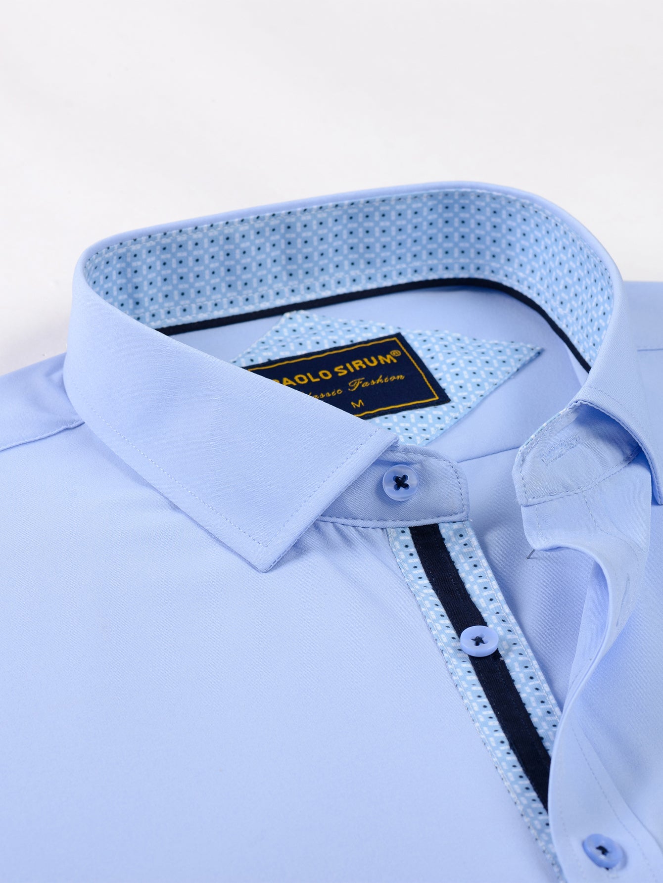 Long Sleeve Contrast Button Up Dress Shirt