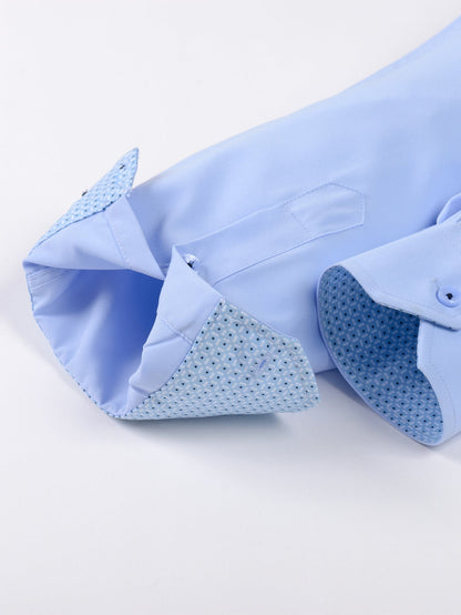 Long Sleeve Contrast Button Up Dress Shirt