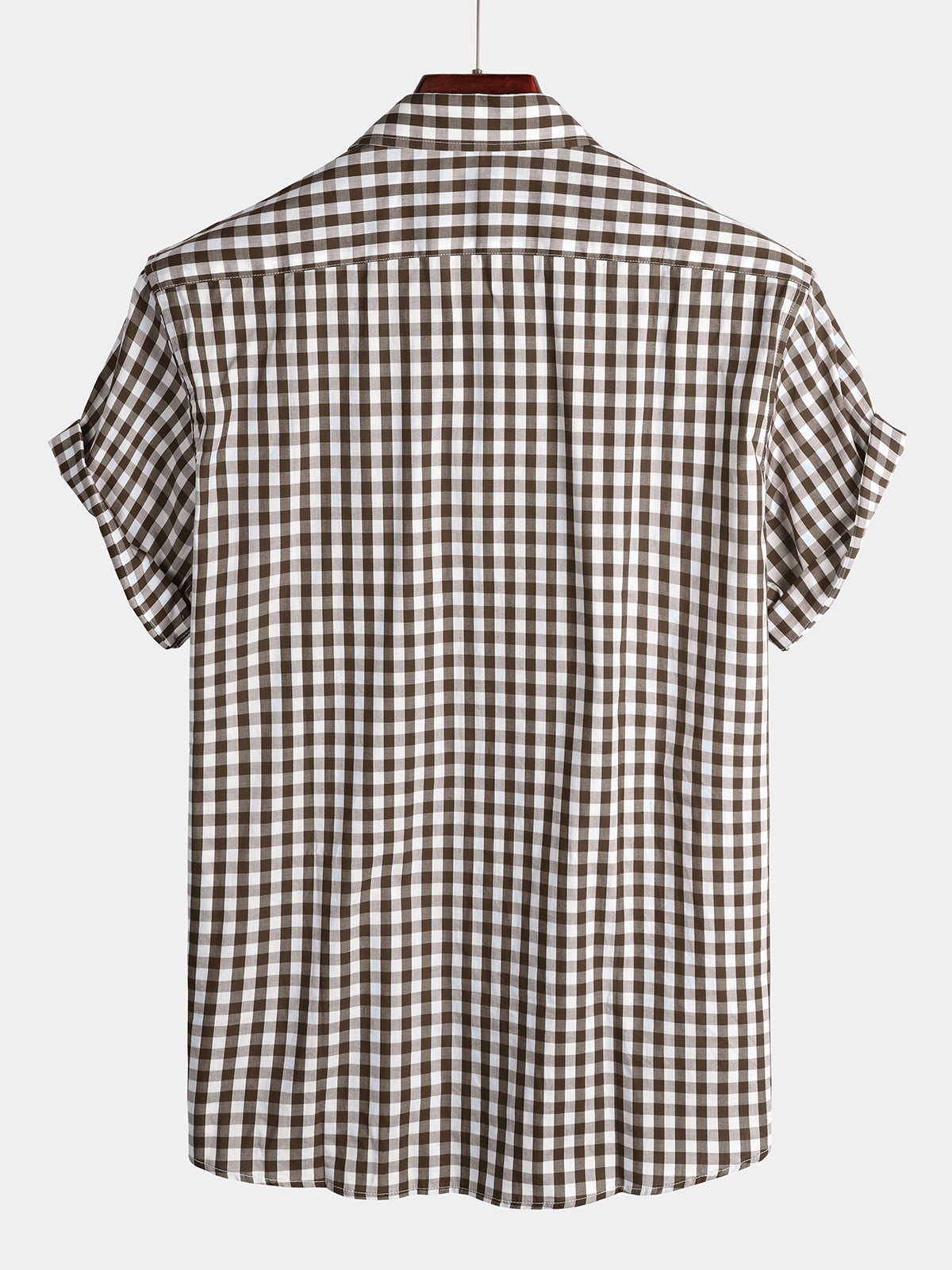 Men's Casual Solid Color Plaid Cotton Pocket Shirt