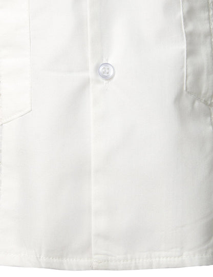 Men's Solid Color Cotton Short Sleeve Shirt
