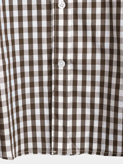 Men's Casual Solid Color Plaid Cotton Pocket Shirt