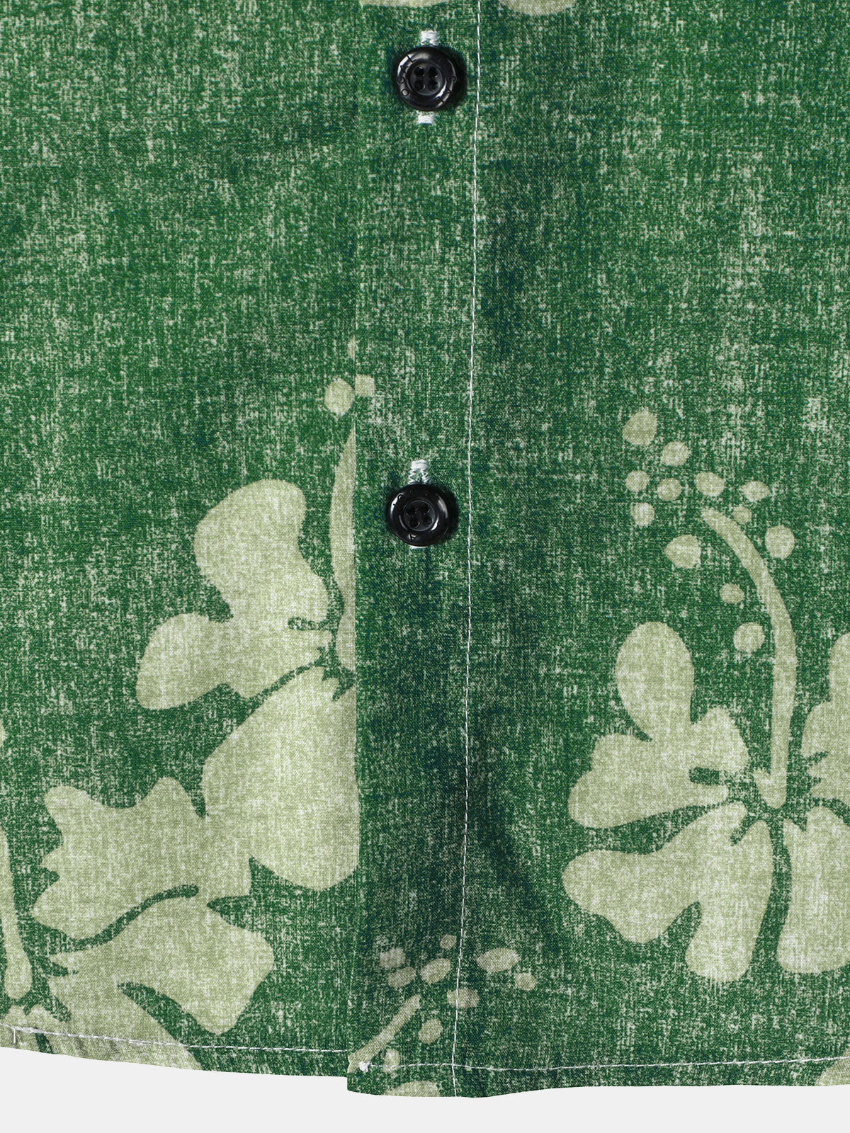 Men's Floral Hawaiian Pocket Green Button Up Short Sleeve Shirt