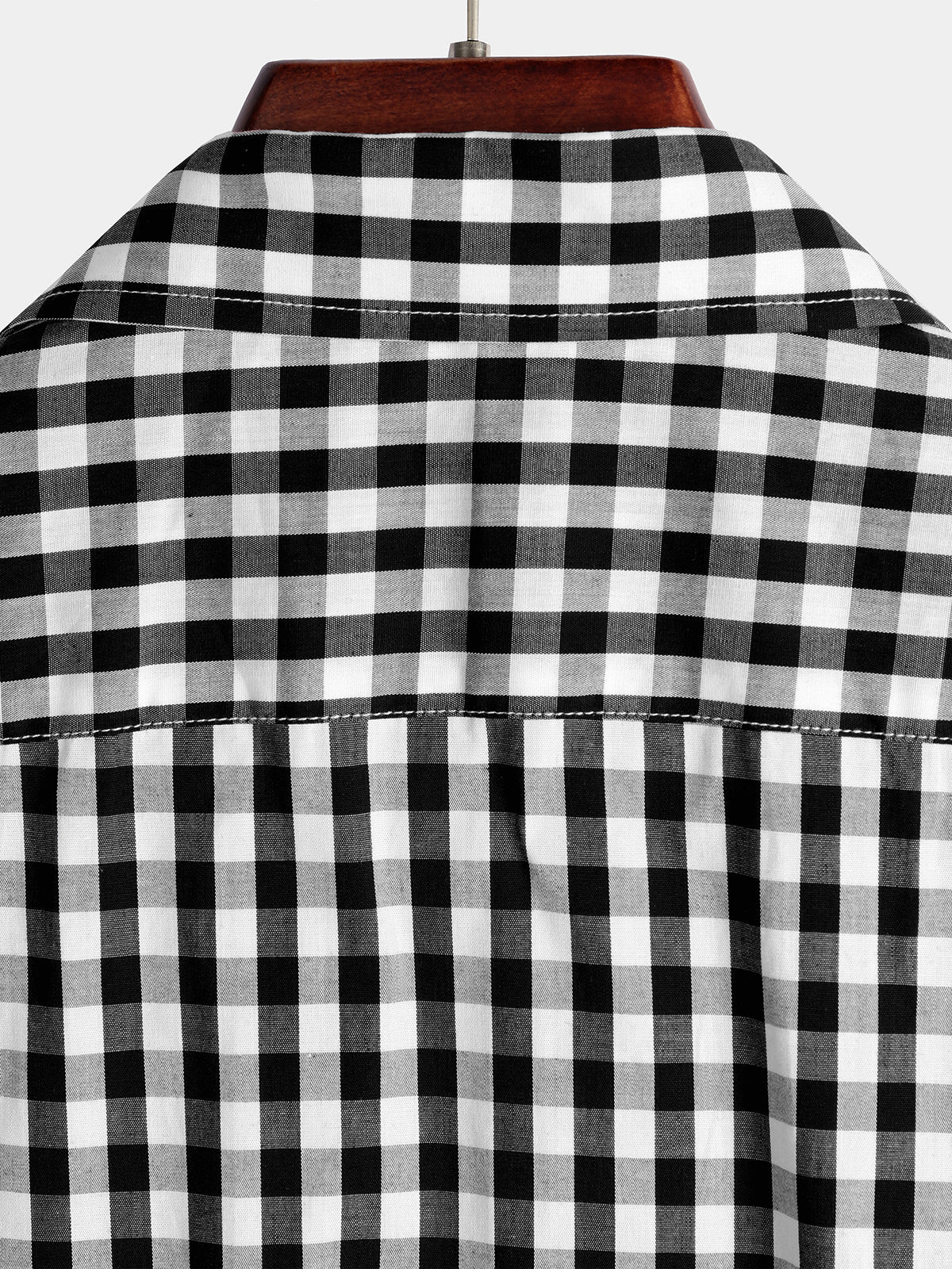 Men's Casual Solid Color Plaid Cotton Pocket Shirt