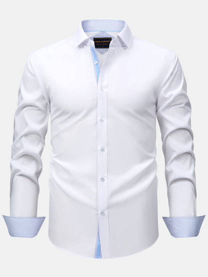 Long Sleeve Contrast Button Up Dress Shirt