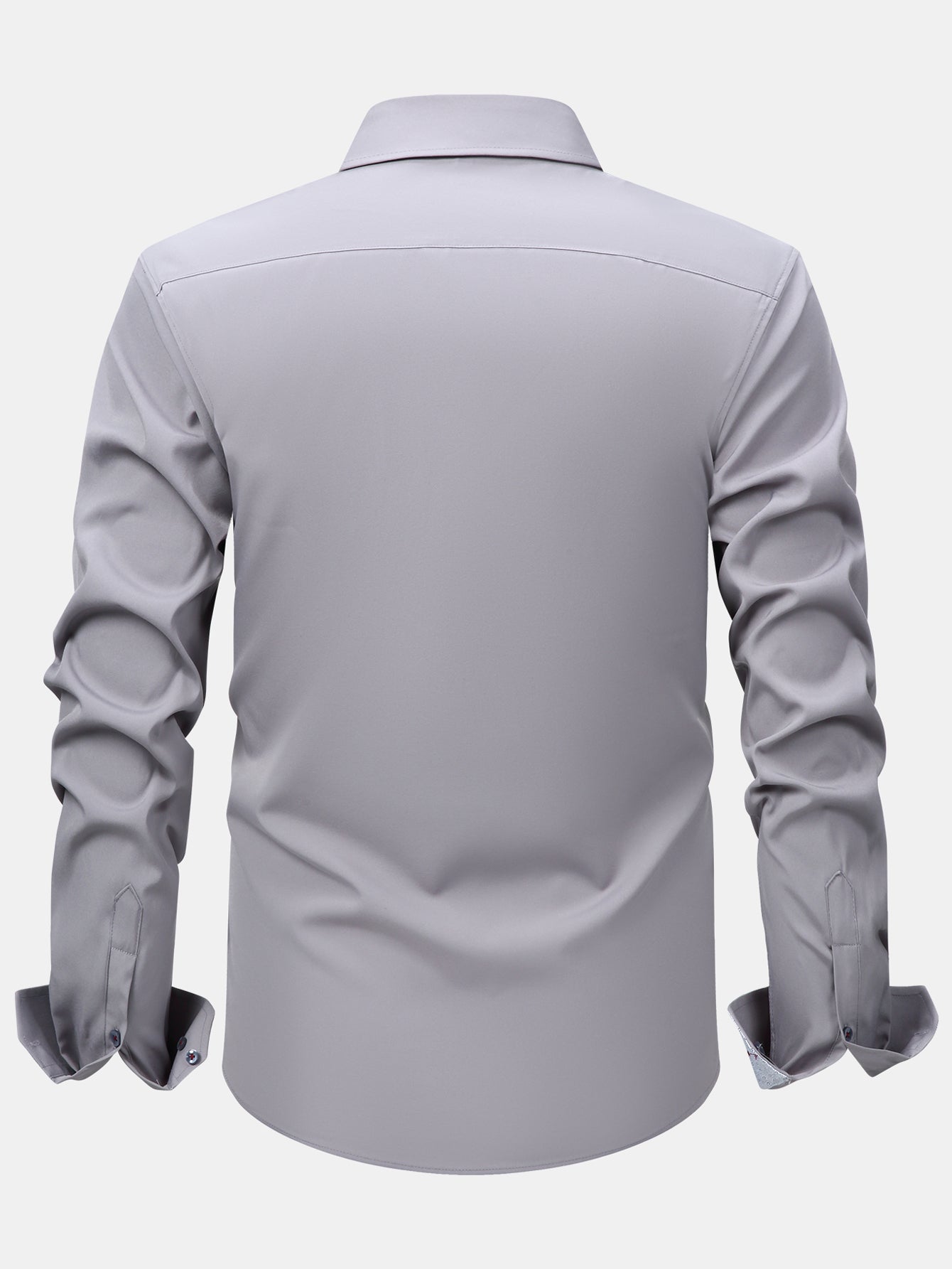 Long Sleeve Contrast Button Up Dress Shirt