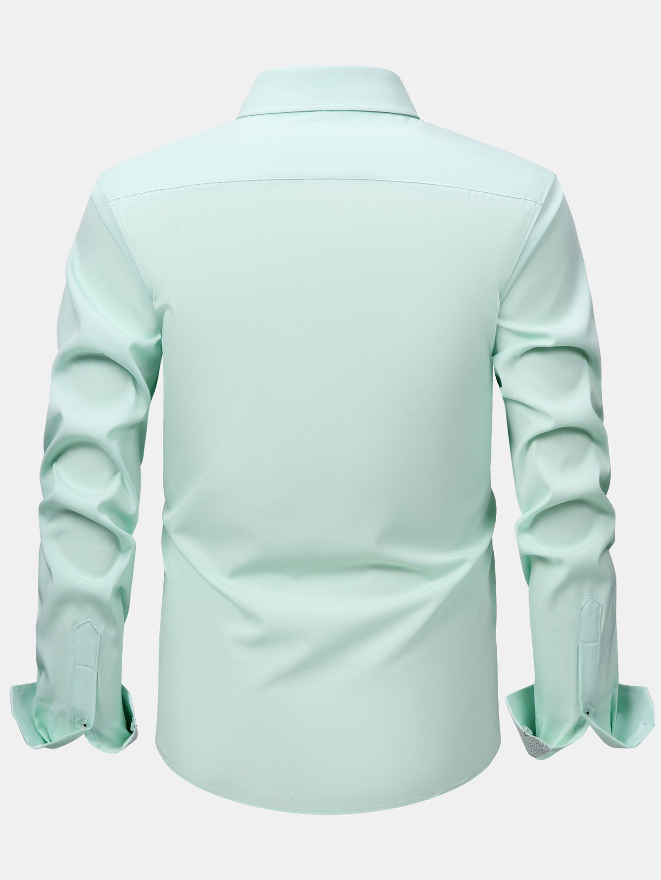 Long Sleeve Contrast Button Up Dress Shirt