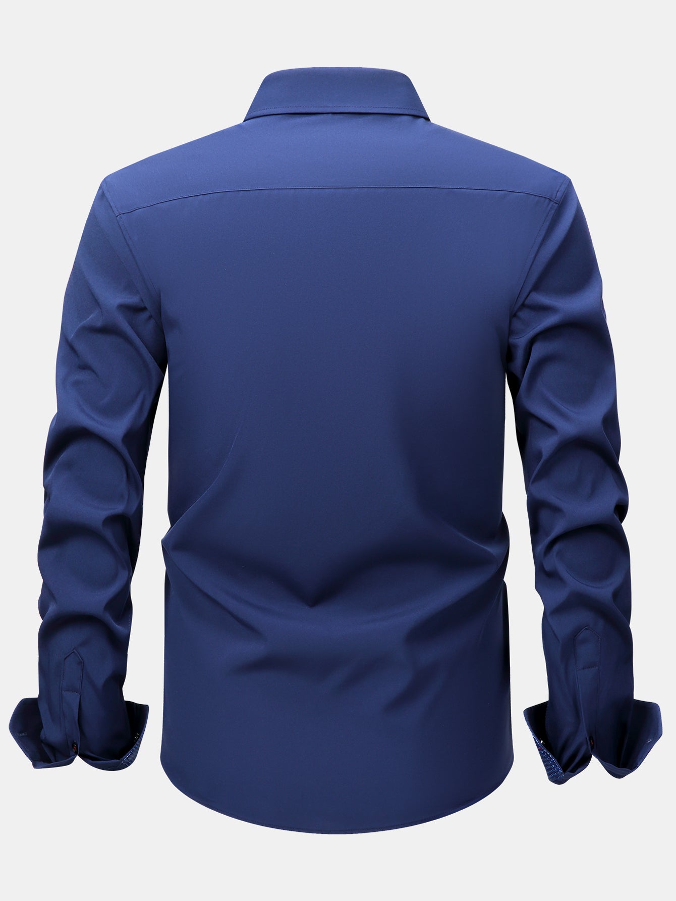 Long Sleeve Contrast Button Up Dress Shirt