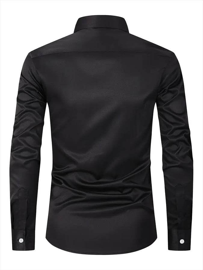 Men's Solid Color Design Business Casual Shirt