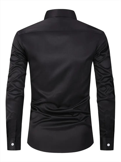 Men's Solid Color Design Business Casual Shirt