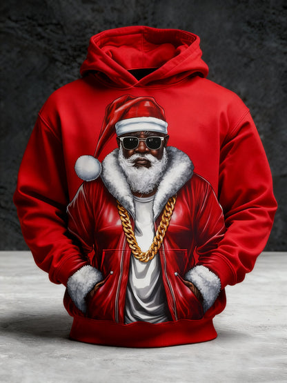 Men's African American Christmas Print Crew Neck Top