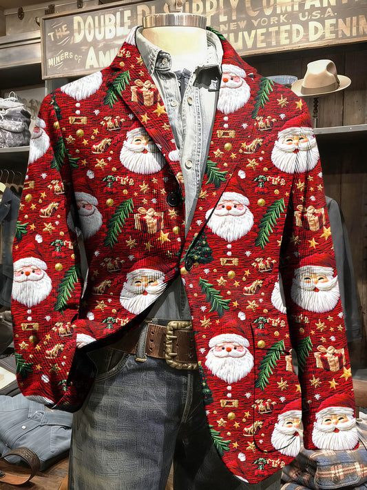 Men's Retro Casual Christmas Party Corduroy Suit Jacket
