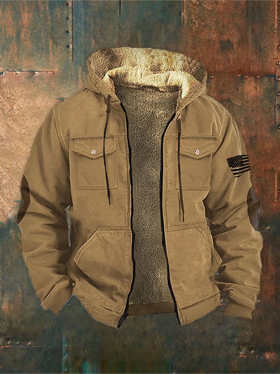 Men's Vintage Western Flag Printed Jacket