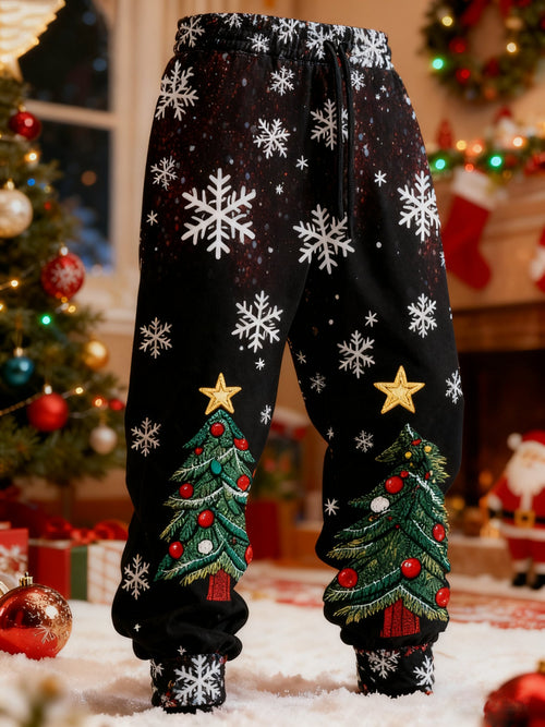 Men's Christmas Tree Print Casual Pants