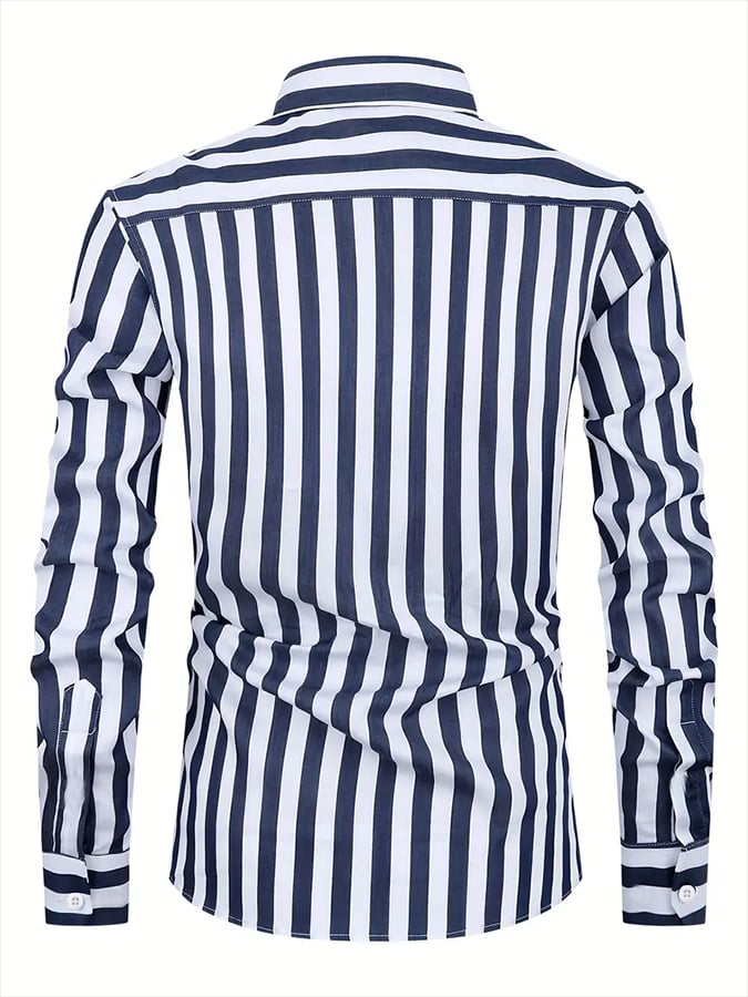 Men's Striped Business Casual Shirt