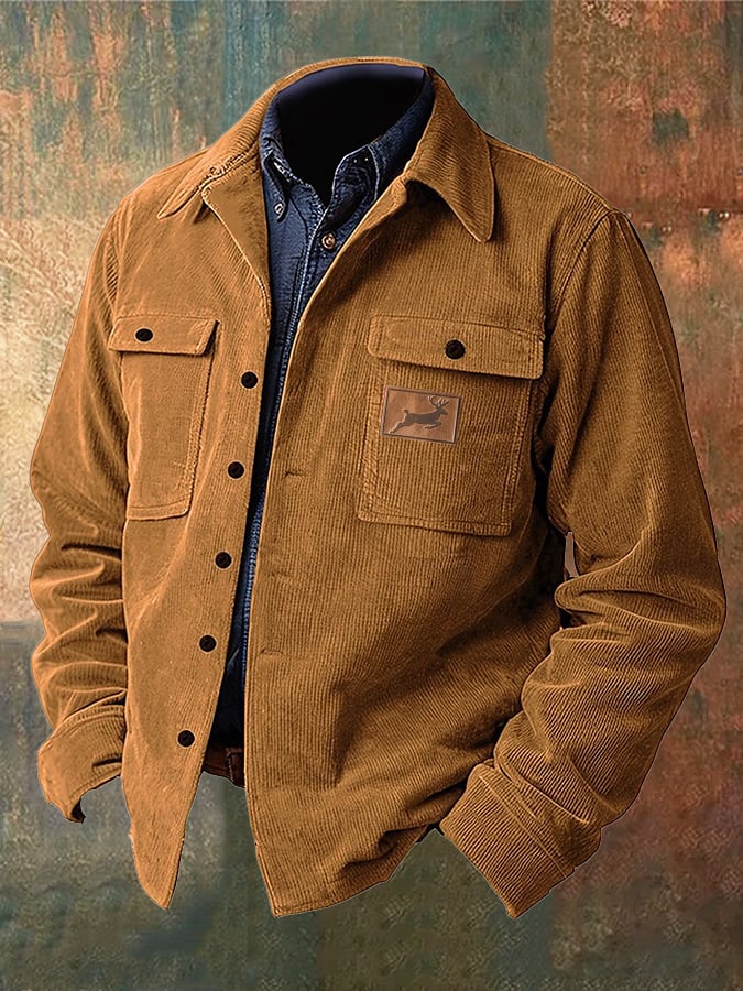Men's Vintage Western Corduroy Shirt