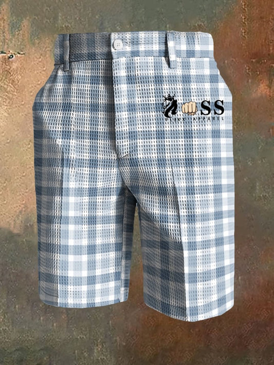 Men's Casual Plaid Waffle Pants