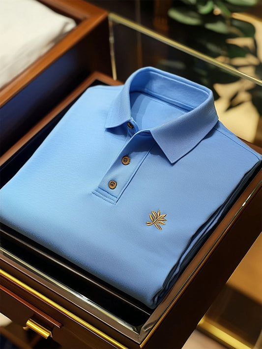 Men's Business Casual Button Short Sleeve Polo Shirt