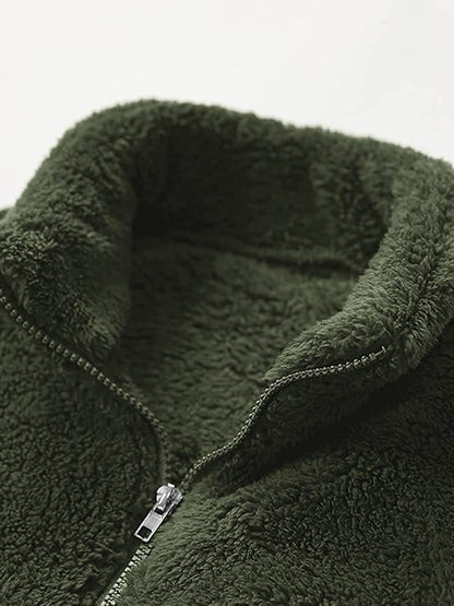 Men's Fleece Thickened Zipper Cardigan Thermal Casual Jacket